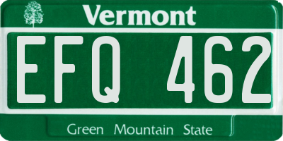 VT license plate EFQ462