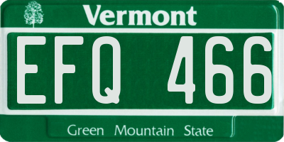 VT license plate EFQ466
