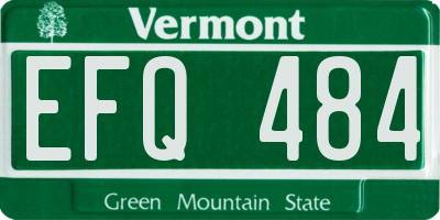 VT license plate EFQ484