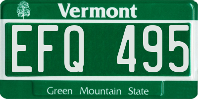 VT license plate EFQ495