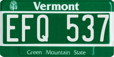 VT license plate EFQ537