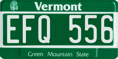 VT license plate EFQ556