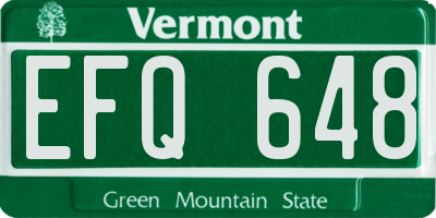 VT license plate EFQ648
