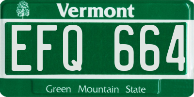 VT license plate EFQ664