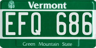 VT license plate EFQ686