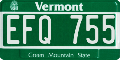 VT license plate EFQ755