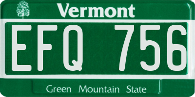 VT license plate EFQ756