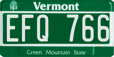 VT license plate EFQ766