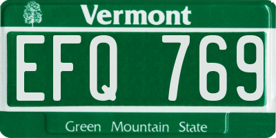 VT license plate EFQ769