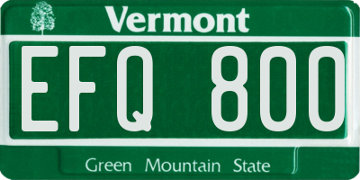 VT license plate EFQ800