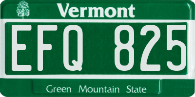 VT license plate EFQ825