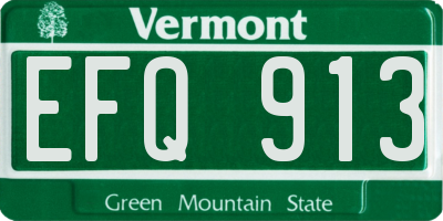 VT license plate EFQ913