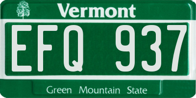 VT license plate EFQ937