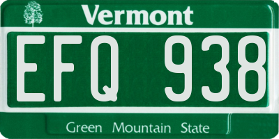 VT license plate EFQ938