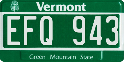 VT license plate EFQ943