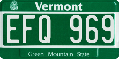 VT license plate EFQ969