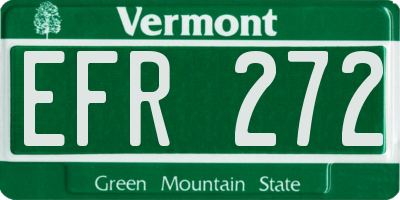 VT license plate EFR272