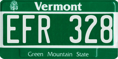 VT license plate EFR328