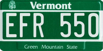 VT license plate EFR550