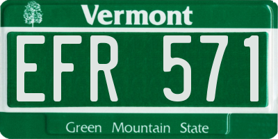 VT license plate EFR571