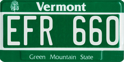 VT license plate EFR660