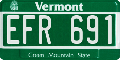 VT license plate EFR691