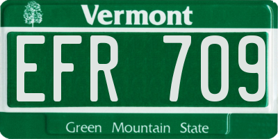 VT license plate EFR709