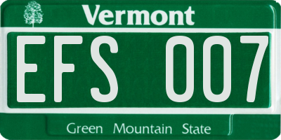 VT license plate EFS007