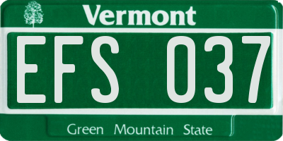 VT license plate EFS037