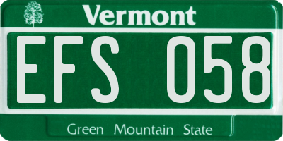 VT license plate EFS058
