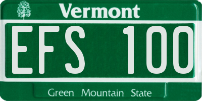 VT license plate EFS100