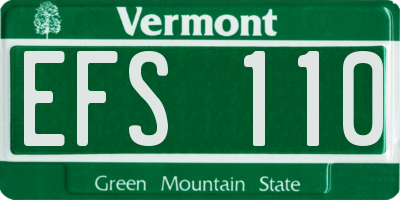 VT license plate EFS110