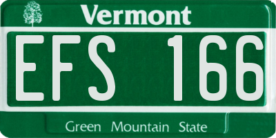 VT license plate EFS166