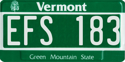 VT license plate EFS183