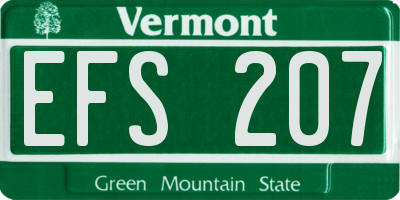 VT license plate EFS207