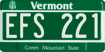 VT license plate EFS221