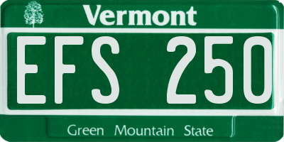 VT license plate EFS250