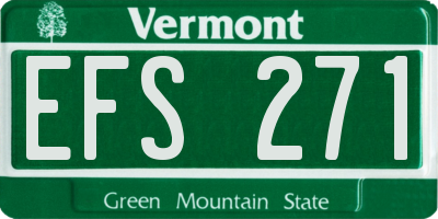 VT license plate EFS271