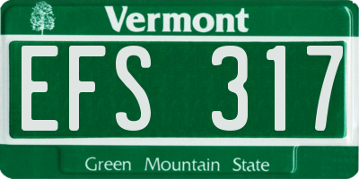 VT license plate EFS317