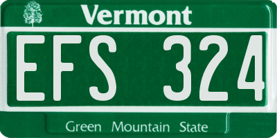 VT license plate EFS324
