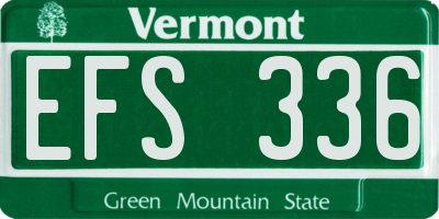 VT license plate EFS336