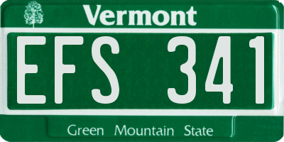 VT license plate EFS341