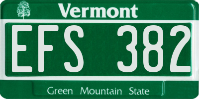 VT license plate EFS382