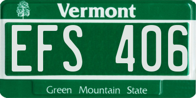 VT license plate EFS406