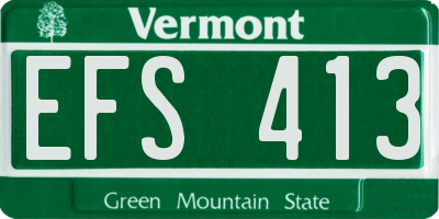 VT license plate EFS413