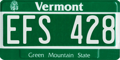 VT license plate EFS428
