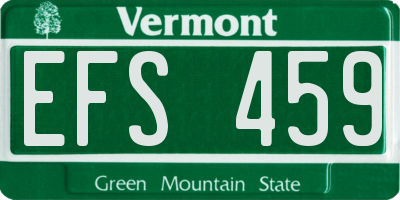 VT license plate EFS459