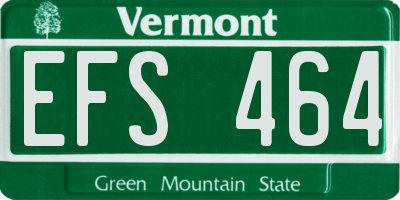 VT license plate EFS464