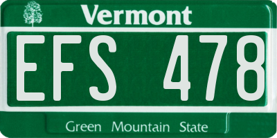 VT license plate EFS478
