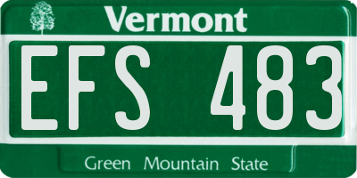 VT license plate EFS483